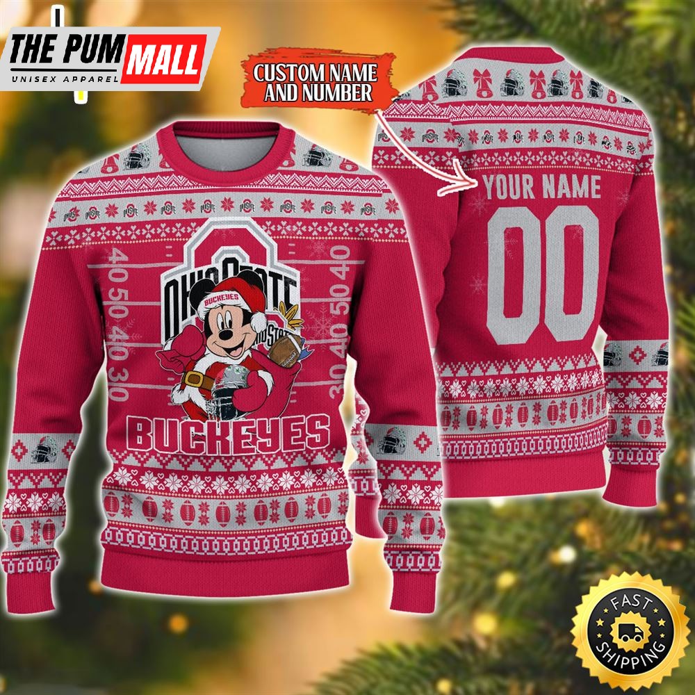 Ohio State Buckeyes Mickey Ugly Christmas Sweater,