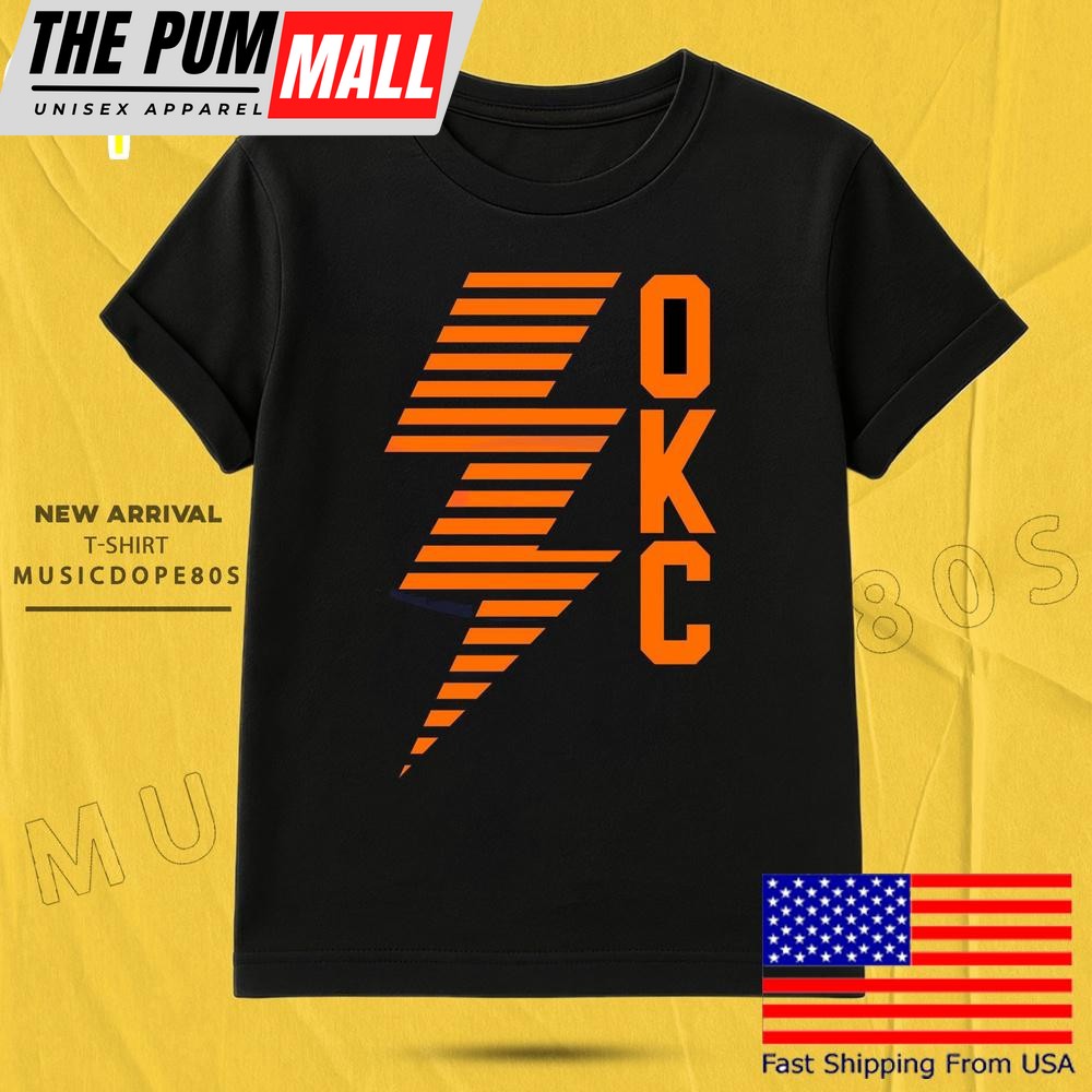 Okc Lightning Bolt Thunder Basketball T Shirt