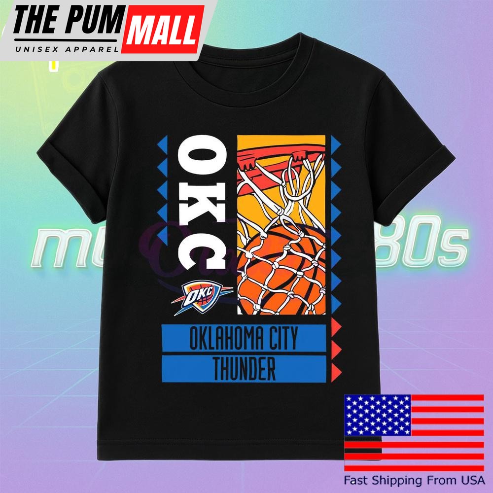 Okc Thunder Basketball Hoop Net Art T Shirt