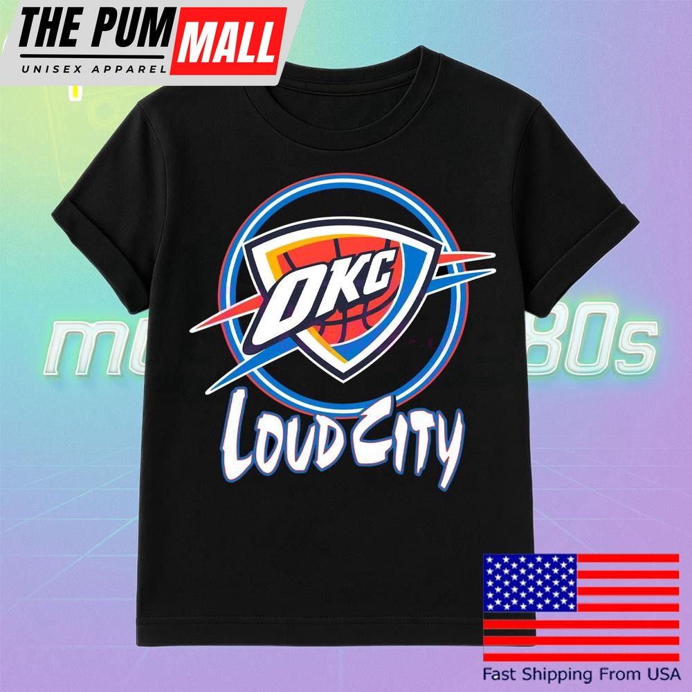 Okc Thunder Neon Loud City Basketball T Shirt