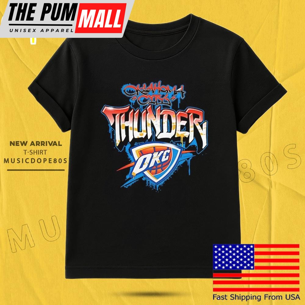 Oklahoma City Thunder Acid Wash Logo T Shirt