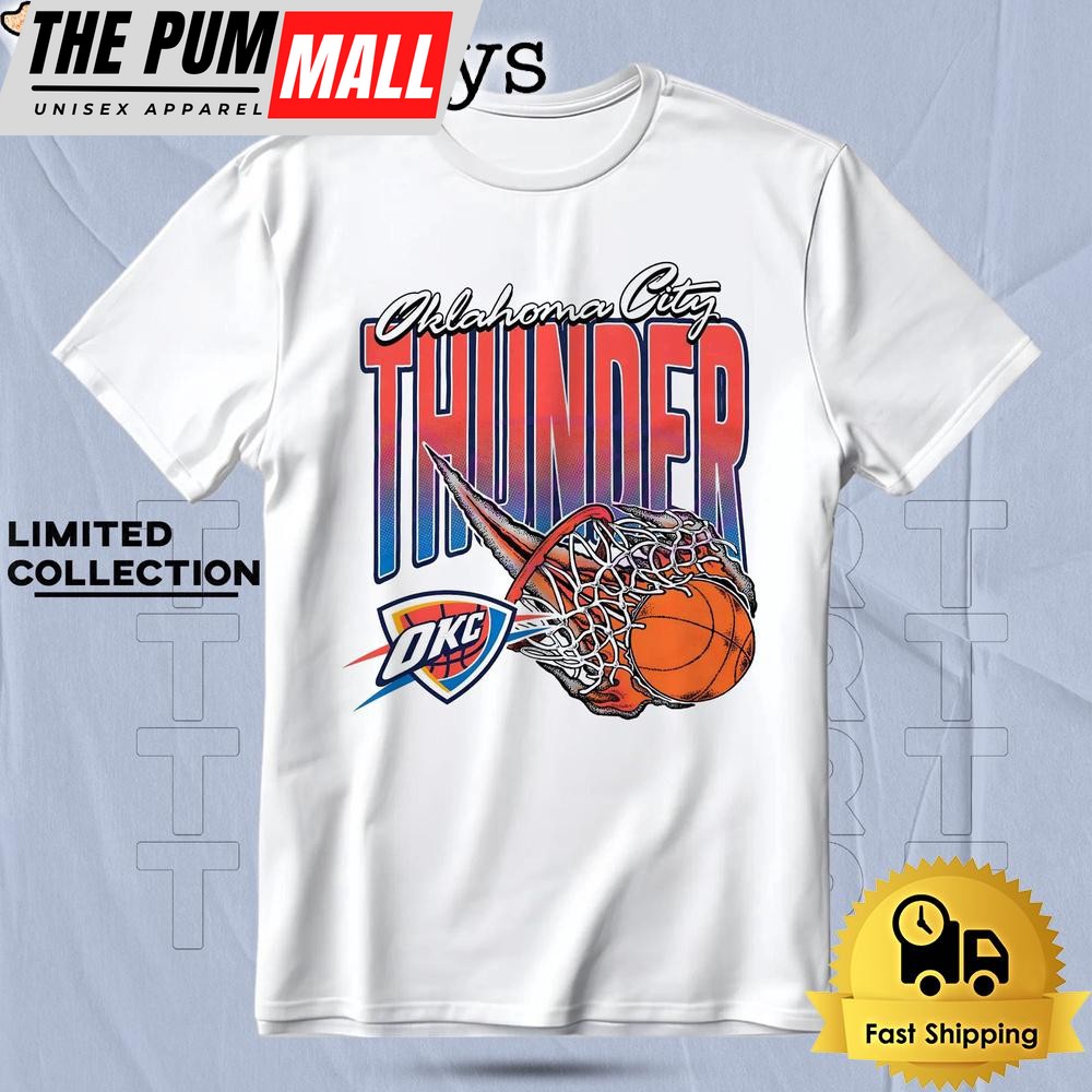 Oklahoma City Thunder Basketball On Fire Net Homage T Shirt