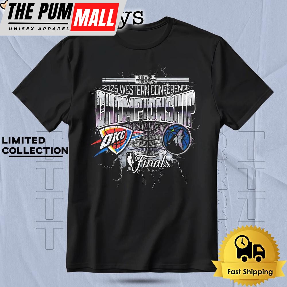 Oklahoma City Thunder Vs Minnesota Timberwolves 2025 Western Conference T Shirt