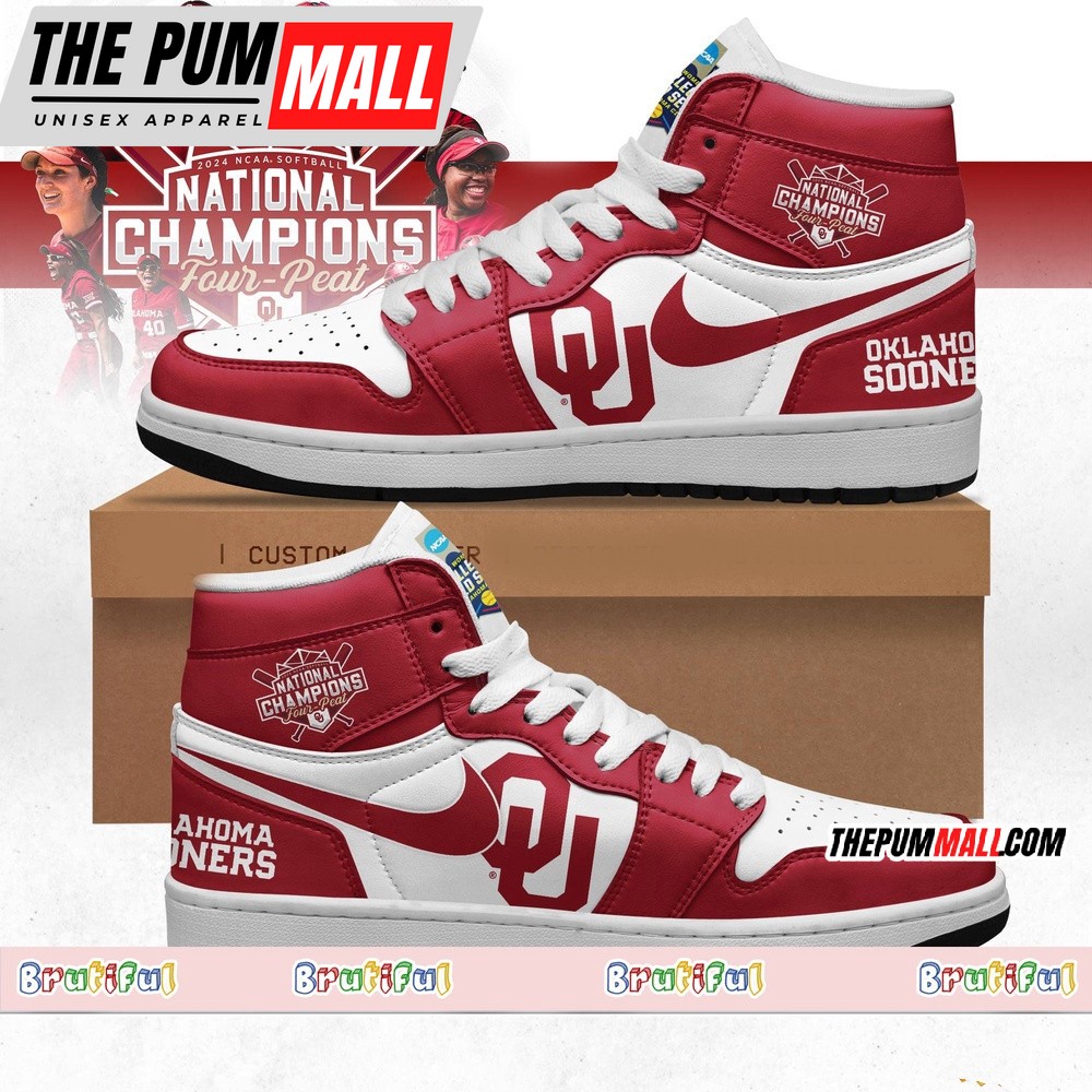 Oklahoma Sooners Four Peat NCAA Softball Women’s Champions Air Jd 1 Shoes