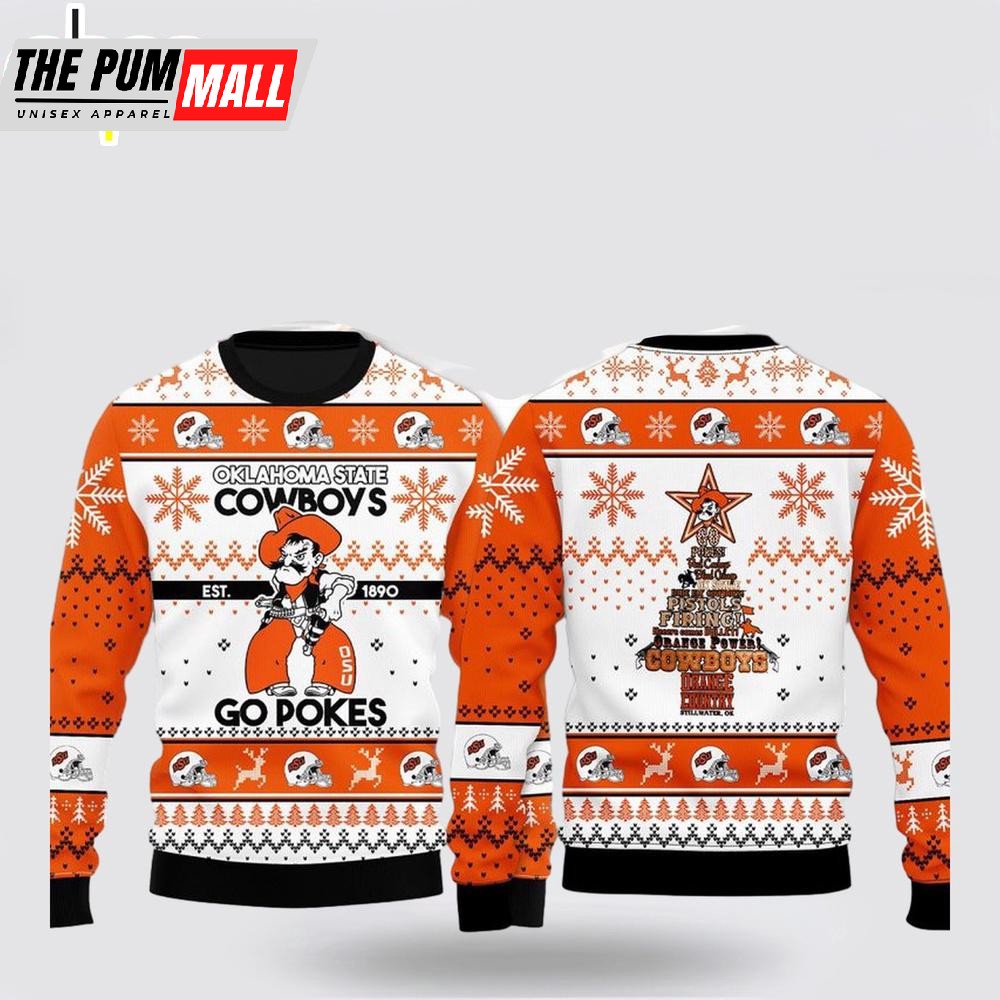 Oklahoma State Cowboys Go Pokes Merry Christmas Sweater Shirt