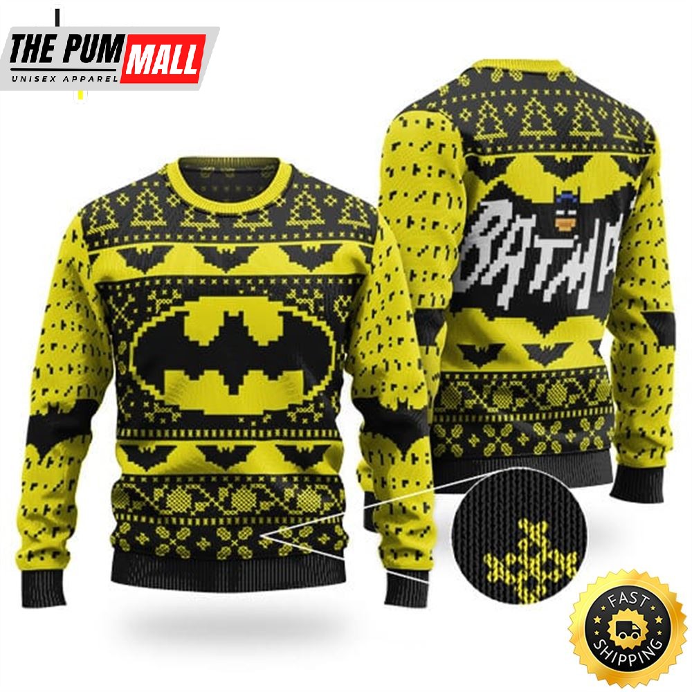 Old School Batman Logo Ugly Xmas Sweater