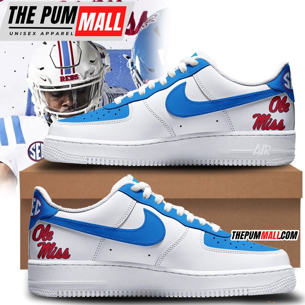 Ole Miss Rebels Football 2024 Air Force 1 Sneaker Shoes