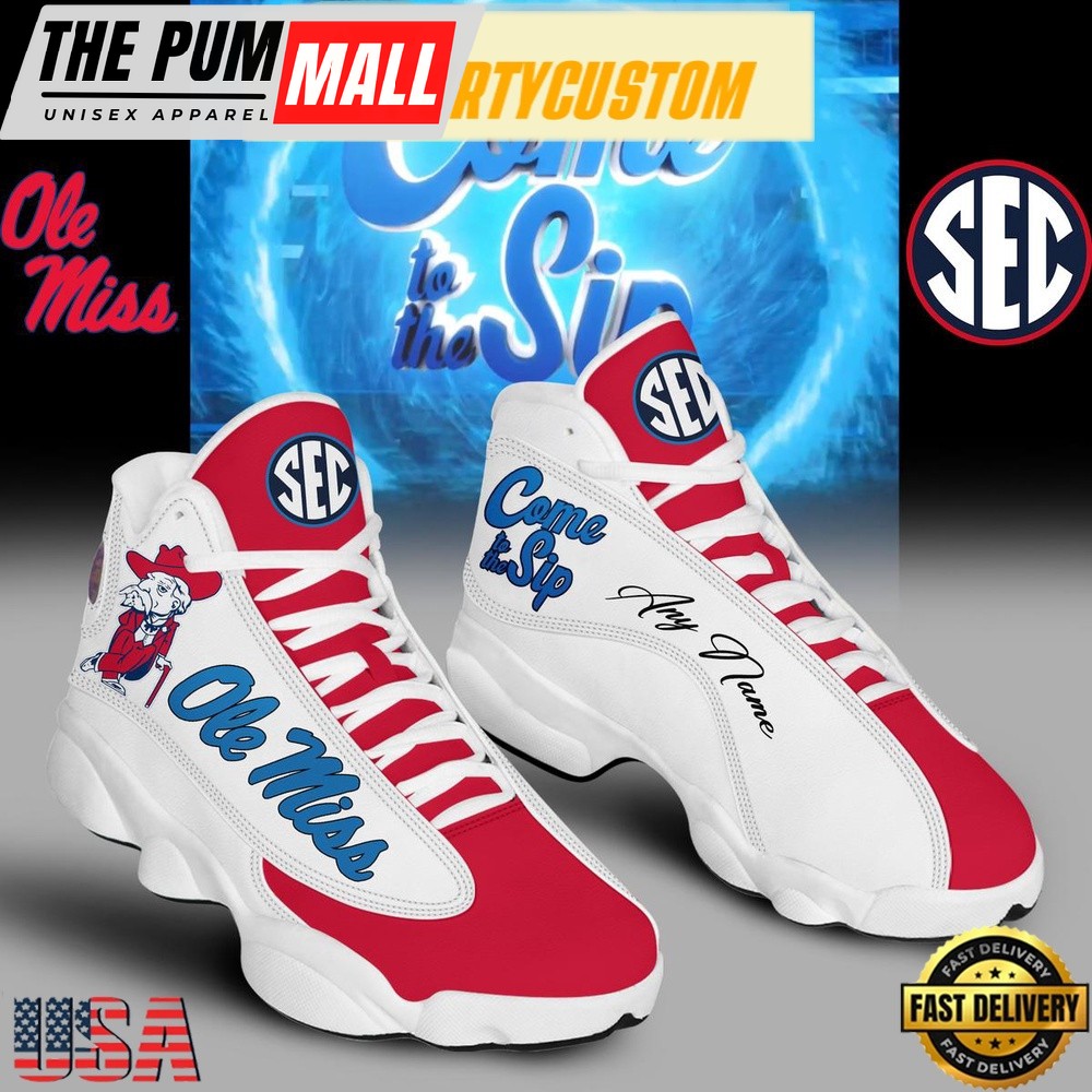 Ole Miss Rebels Ready For SEC Championship 2024 Custom Name Air Jd 13 Shoes Running Sneakers For Womens