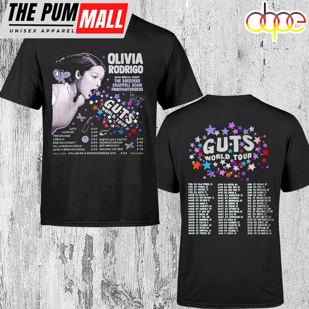 Olivia Rodrigo Guts World Tour 2025 Unisex T-Shirt