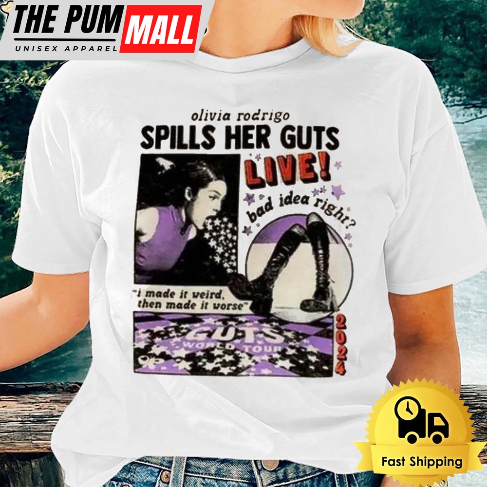 Olivia Rodrigo Spills Her Guts Live 2024 Unisex T-Shirt