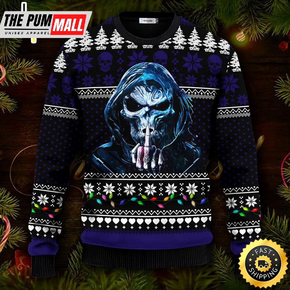 One Day I’m Gonna Just Say Skull Ugly Christmas Skull Sweater Christmas
