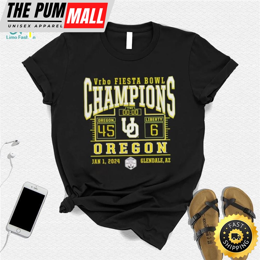 Oregon Ducks 2025 Fiesta Bowl Champions Score Shirt