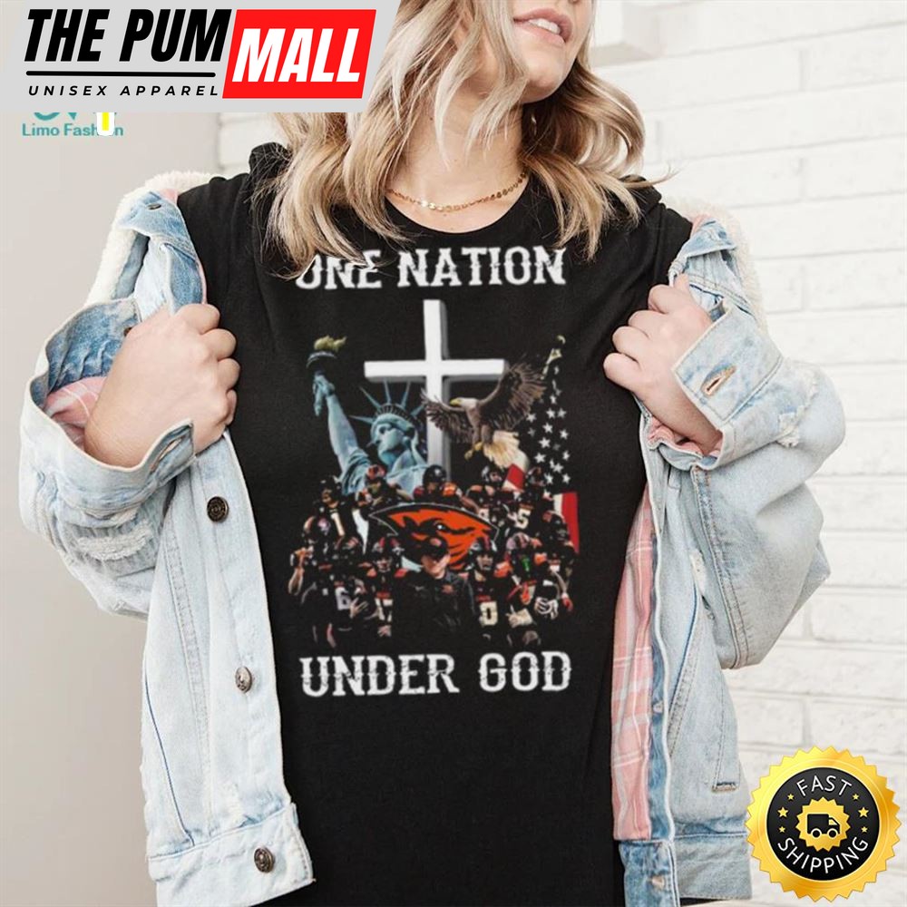 Oregon State Beavers One Nation Under God Oregon State Beavers American Flag 2025 Shirt