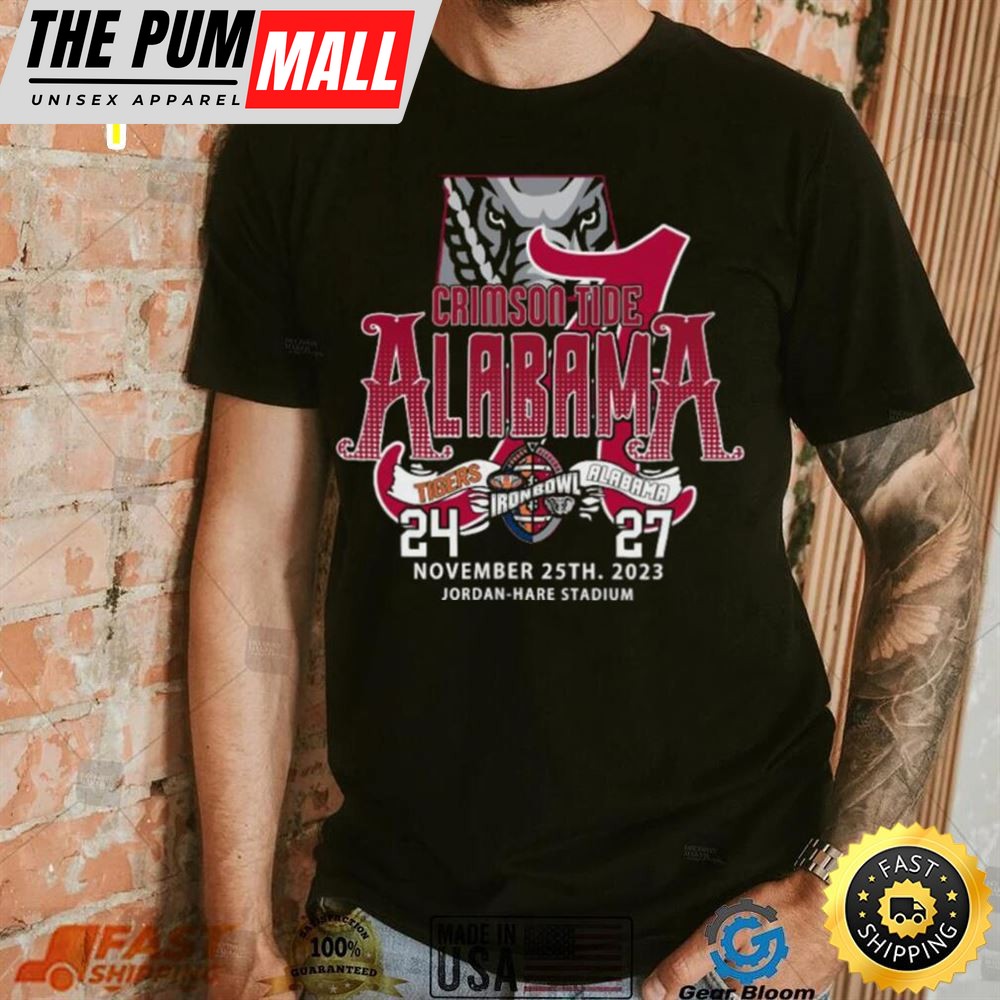 Original Alabama Crimson Tide Win 27 24 Auburn Tigers 2025 Iron Bowl Champions Final Score T Shirt