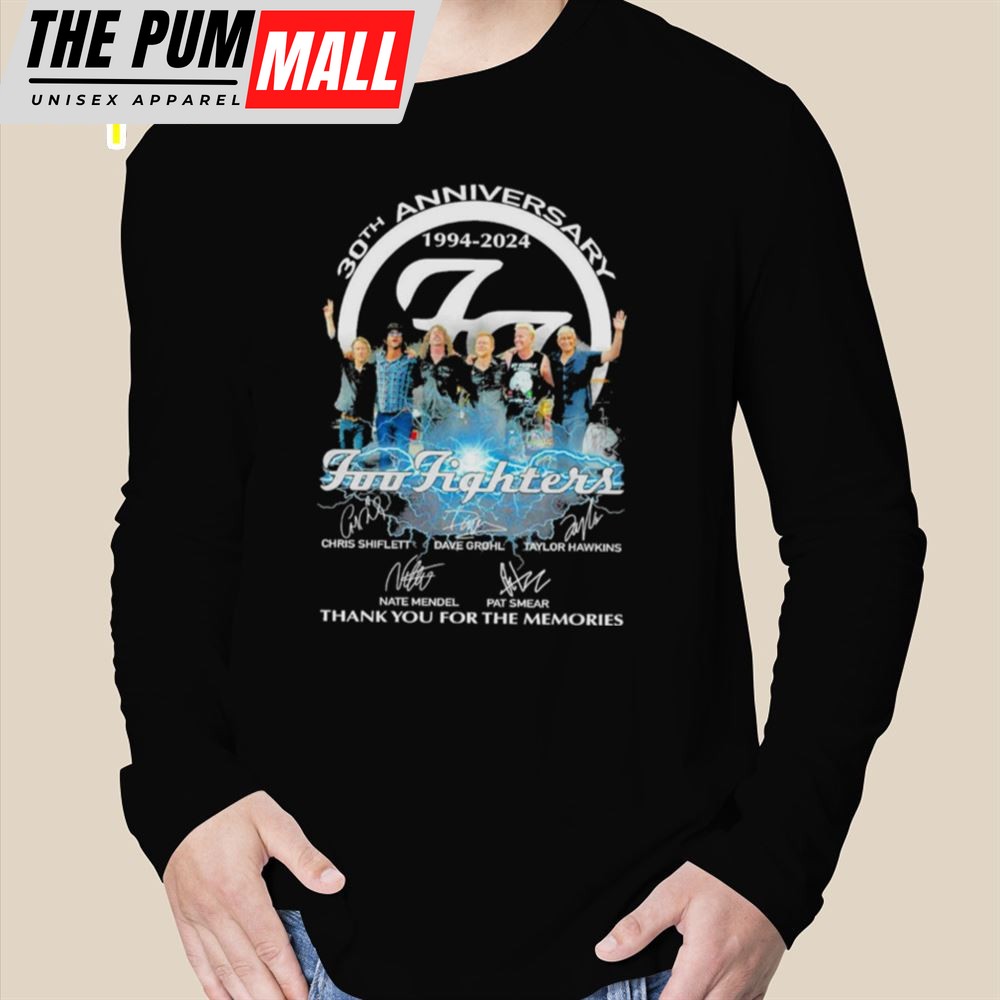 Original Foo Fighters Band 30th Anniversary 1994 2025 Thank You For The Memories Signatures Shirt