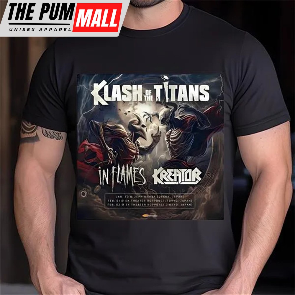 Original In Flames Kreator Klash Of The Titans Tour 2025 Shirt
