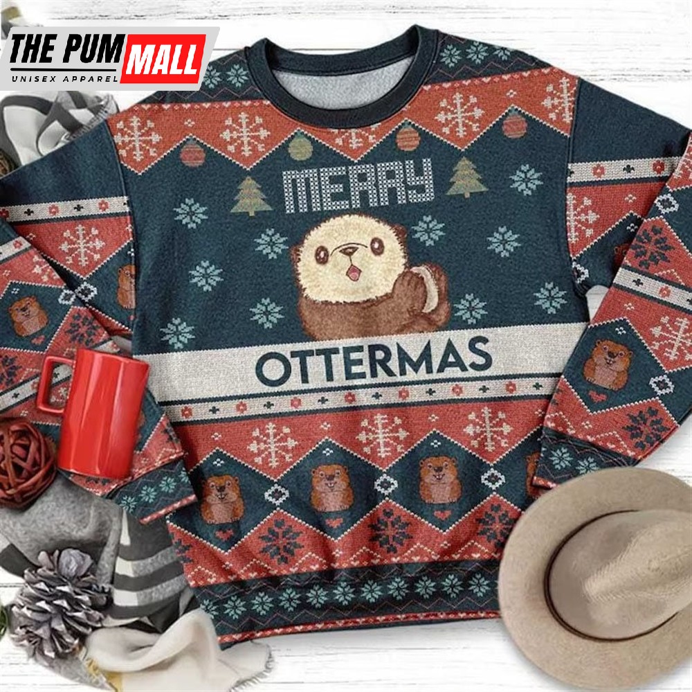 Otter Merry Ottermas Ugly Christmas Sweater