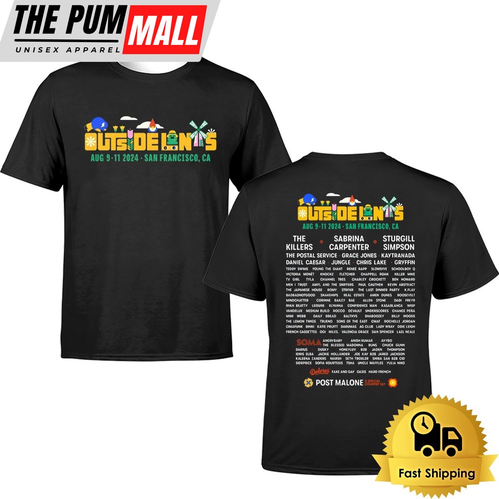 Outside Lands Music Festival Aug 9-11 2024 Golden Gate Park Unisex T-Shirt