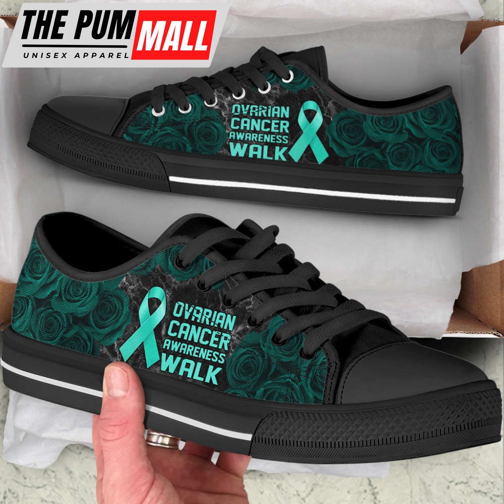 Ovarian Cancer Shoes Awareness Walk Low Top Shoes Canvas Shoes