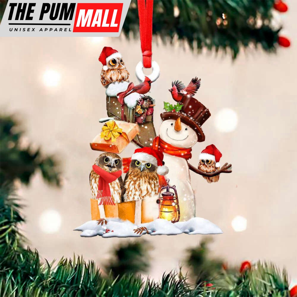 Owls And Snowman Christmas Ornament Animal Cute Christmas Ornament Gifts 2023 Limited Edition
