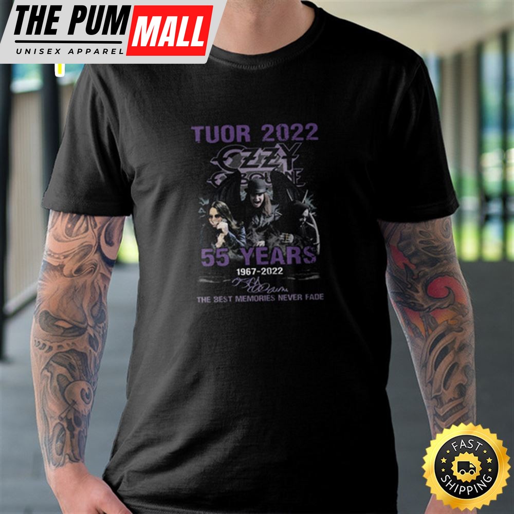 Ozzy Osbourne Tour 2025 Black Sabbath 55 Years 1967-2025 The Best Memories Never Fade Signatures T-shirt