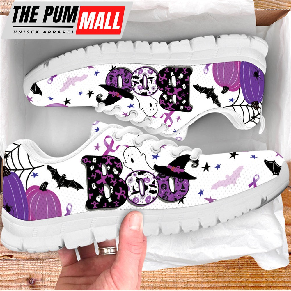 Pancreatic Cancer Shoes Happy Halloween Boo Sneaker Walking Shoes – Best Gift For Halloween