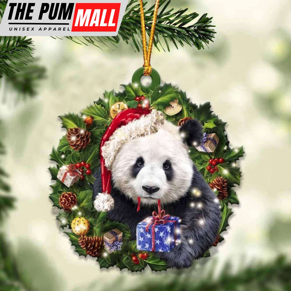 Panda And Christmas Ornament 2023 Christmas Tree Ornaments, Gift For Animal Lover Limited Edition