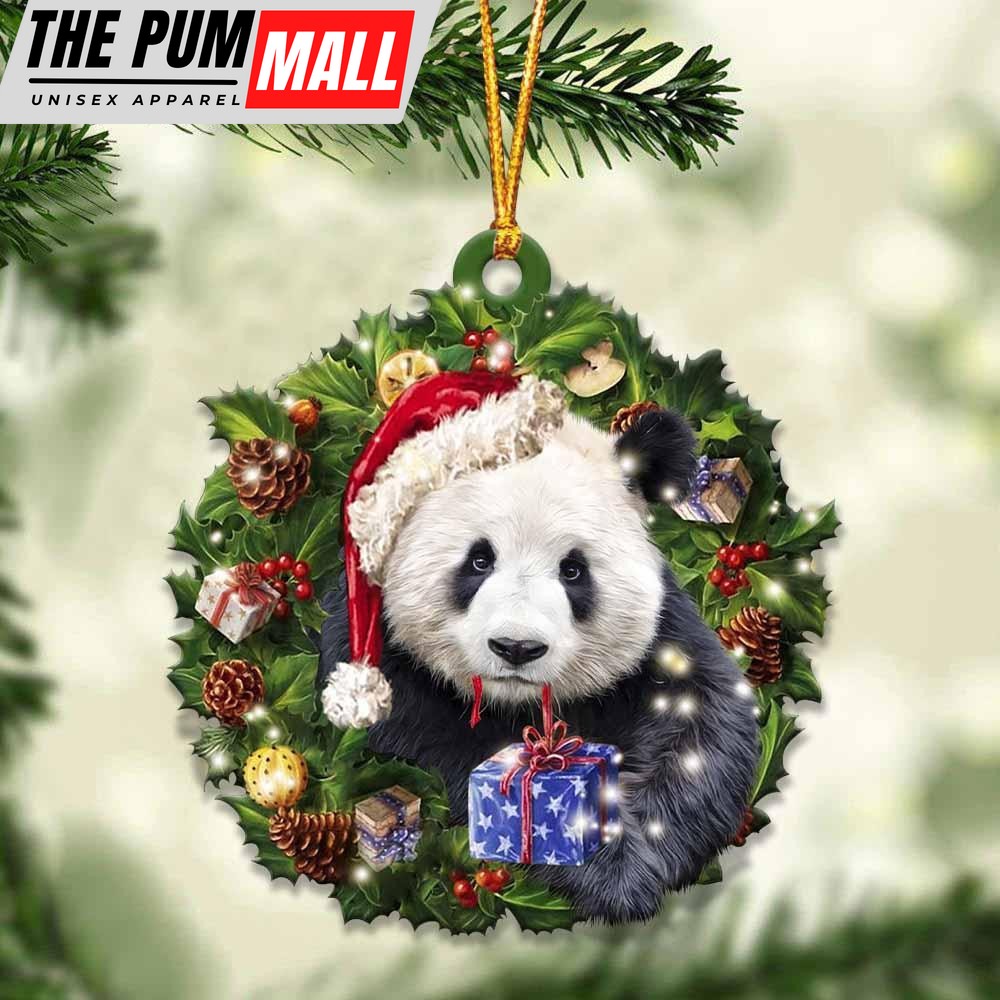 Panda And Christmas Ornament – Acrylic Panda Ornament – Gifts For Animals Lovers Limited Edition