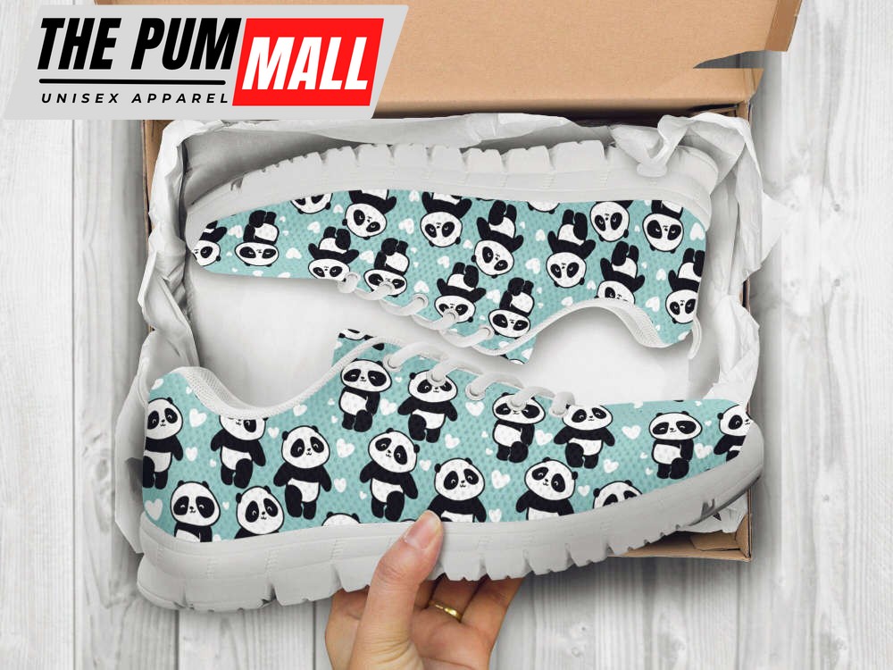 Panda Shoes Custom Name Shoes Panda Pattern Running Sneakers For Women Men