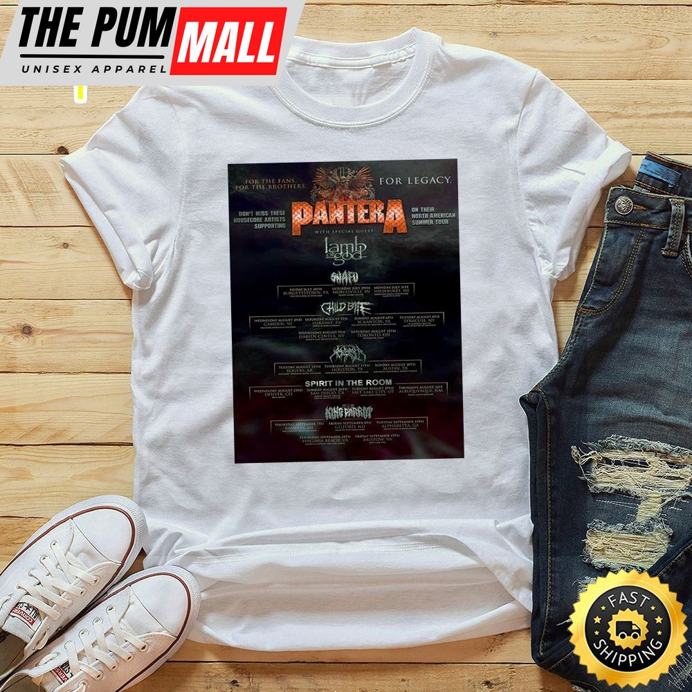 Pantera And Lamb Of God North American Tour Support Announced 2025 Unisex T-shirt