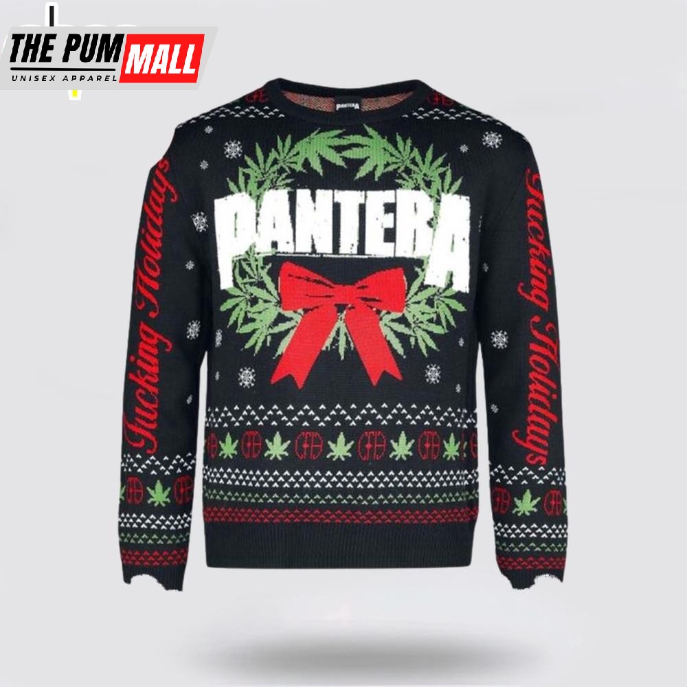 Pantera Christmas Wreath Fucking Holiday Ugly Christmas Sweater