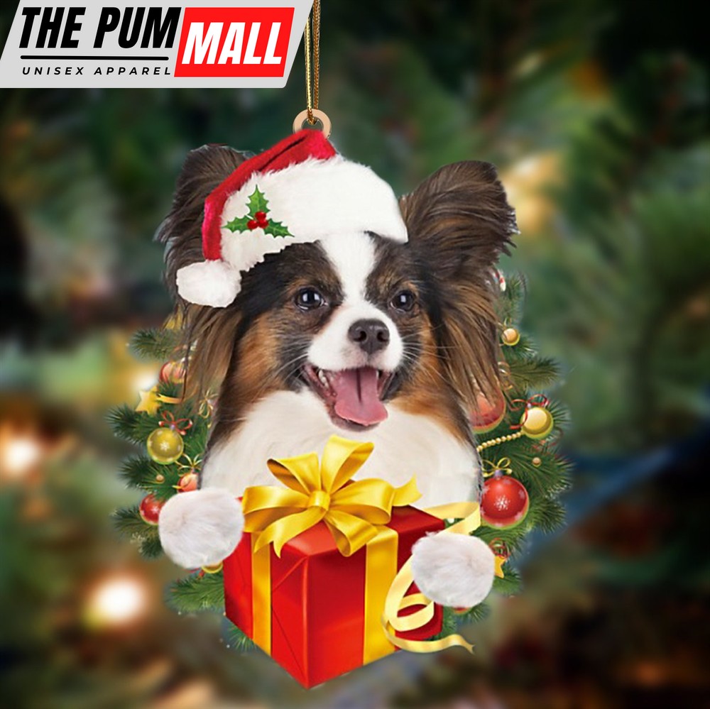Papillon Give Gifts Hanging Ornament – Flat Acrylic Dog Ornament – Dog Lovers Gifts For Him Or Her Limited Edition