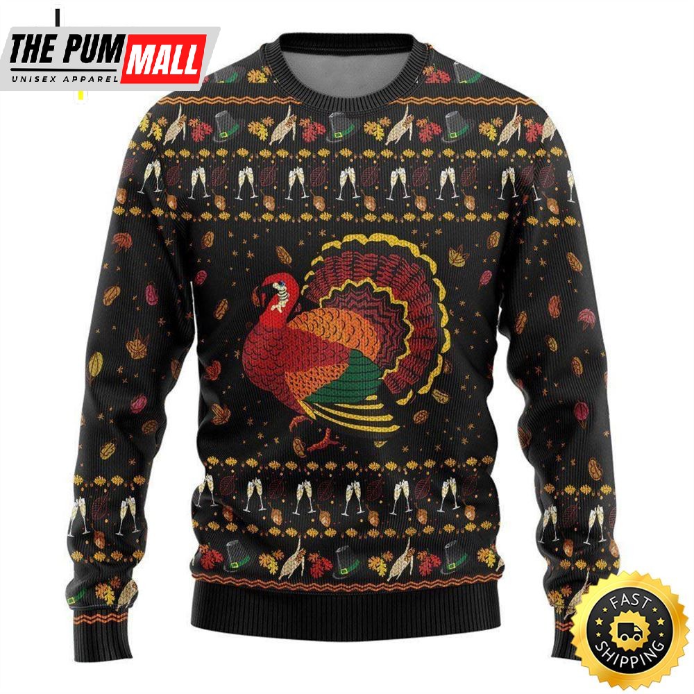 Party Turkey Thanksgiving Ugly Christmas Sweater For Men & Women