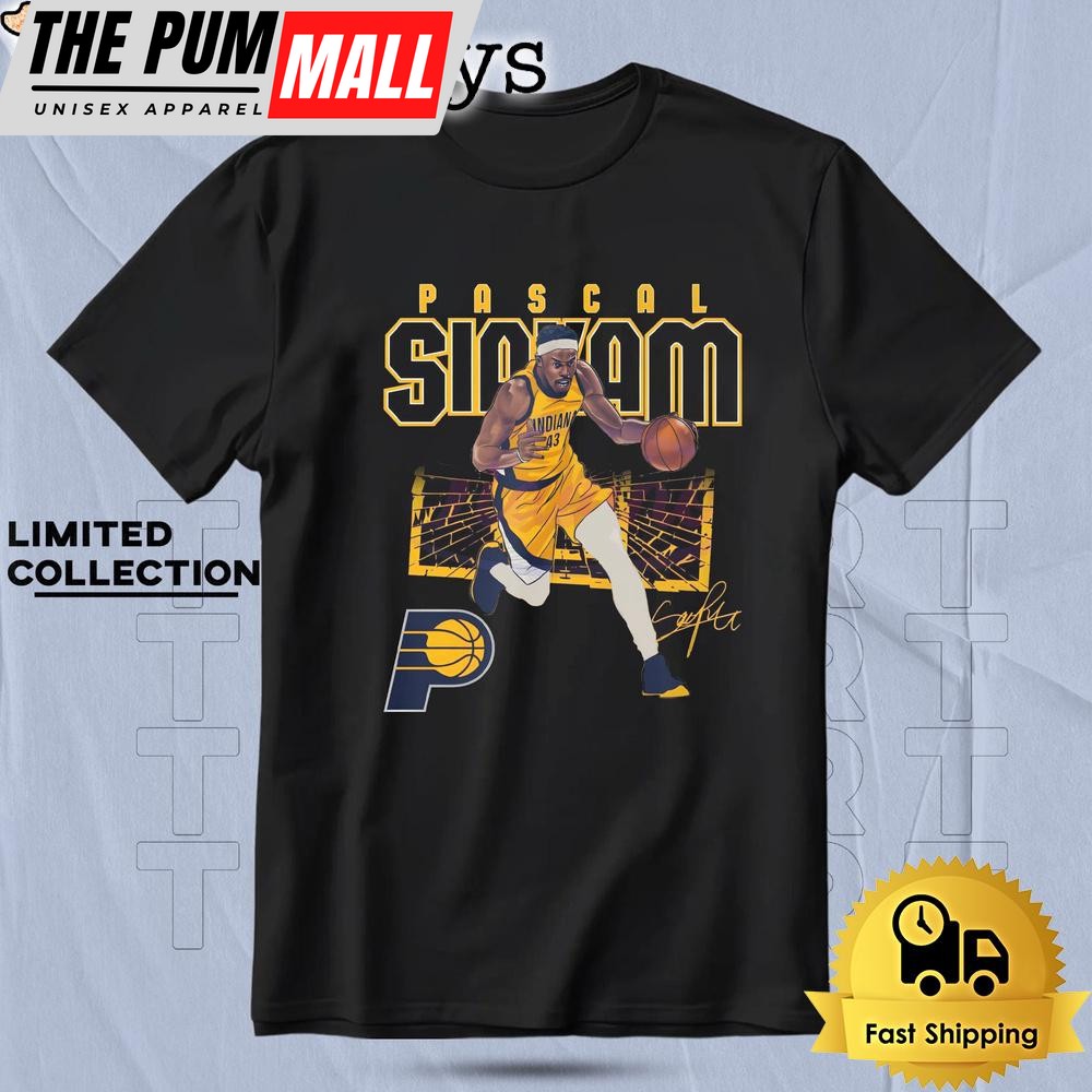 Pascal Siakam Indiana Pacers Shattered Court Basketball T Shirt
