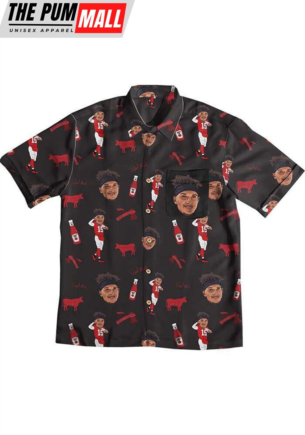 Patrick Mahomes Kansas City Chiefs Black Hawaiian Shirt
