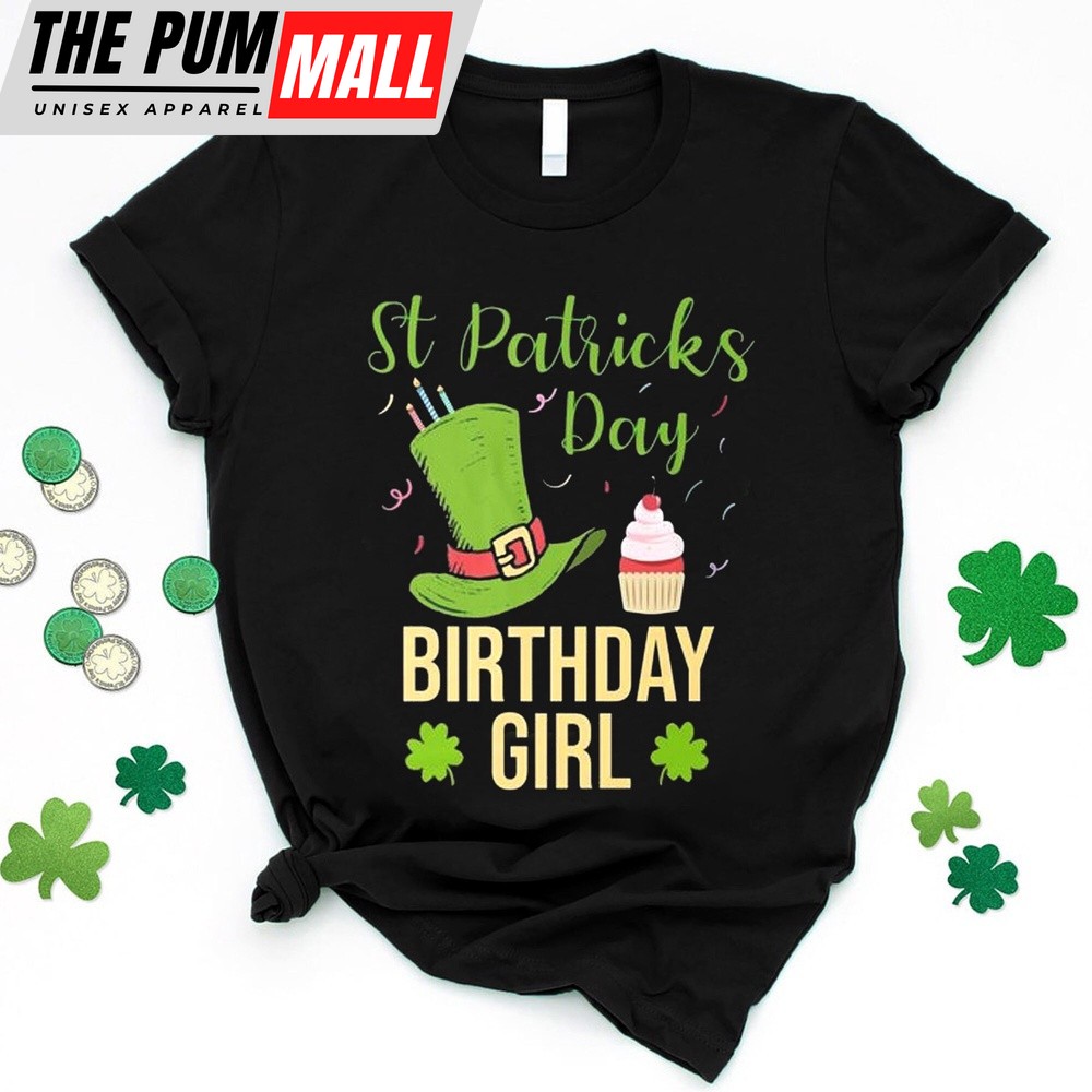 Patrick’s Day T-Shirt, Happy St Patrick’s Day Birthday Shirt, Birthday Girl T-shirt, Born On Lucky Day, Girls Birthday T-shirt
