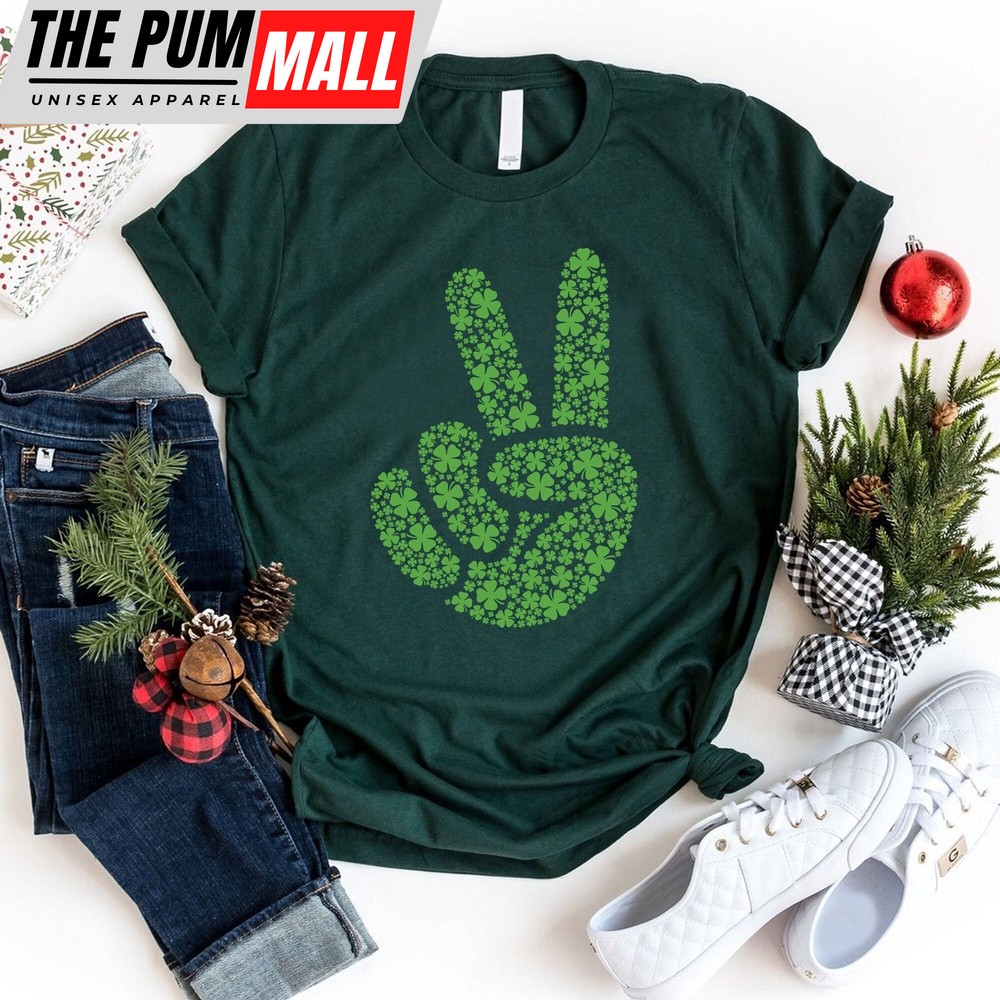 Patrick’s Day T-Shirt, Shamrock Peace Sign Shirt, Peace Hand Shirt, Irish Shirt, St Patrick’s Day Shirt, Clover Shirt, Peace Shirt, St Pattys Day Tee