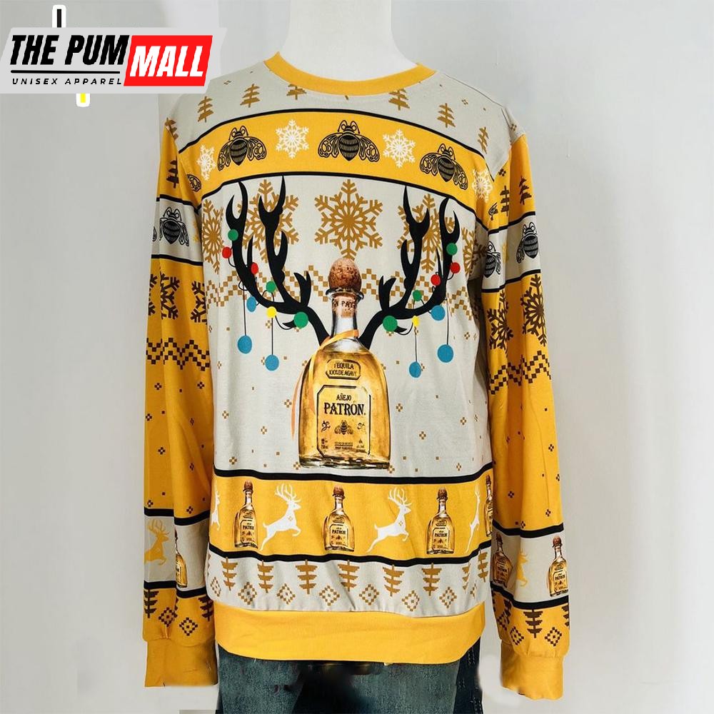 Patron Reindeer Knitted Ugly Christmas Sweater Shirt, Sweatshirt