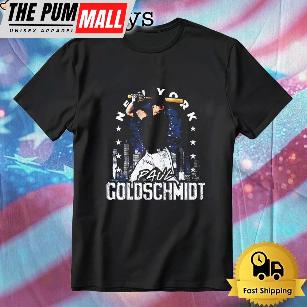 Paul Goldschmidt New York Baseball Night Skyline Gritty T-Shirt