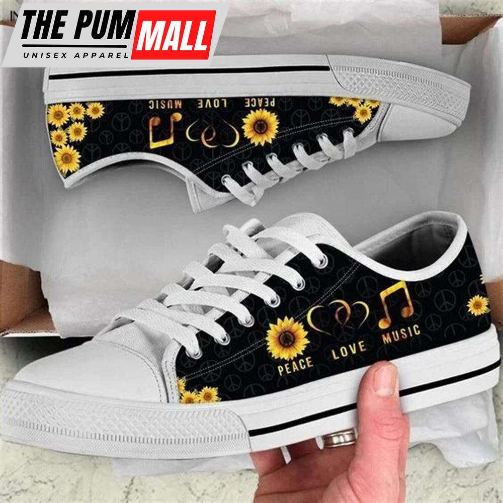 Peace Love Music Low Top Shoes – Low Top Shoes Mens, Women