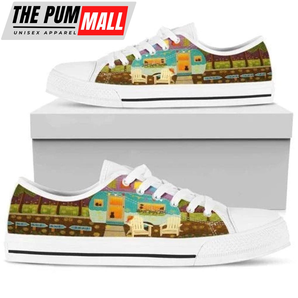Peaceful Camping Night Low Top Shoes – Low Top Shoes Mens, Women