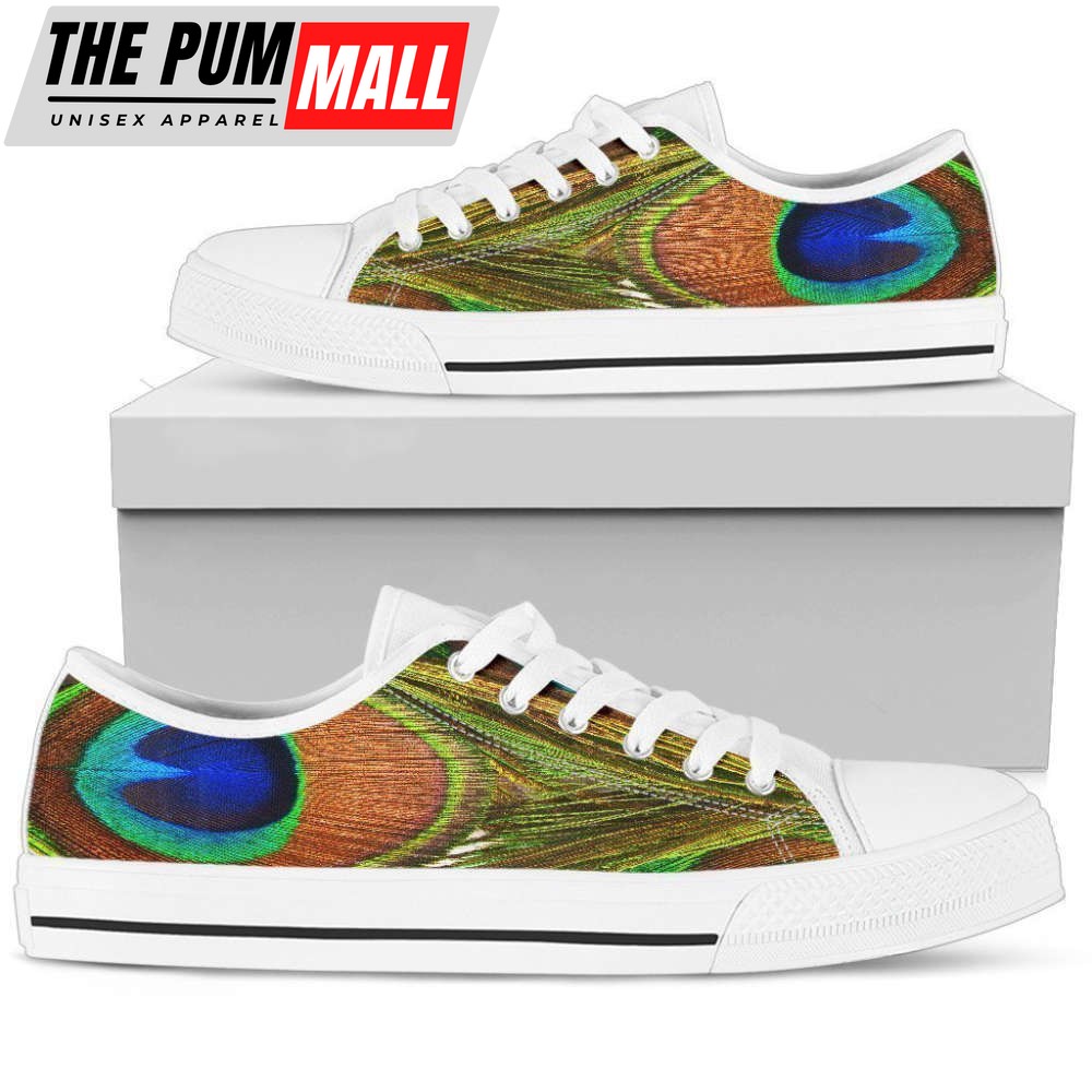 Peacock Print Shoes | Women’s Low Top Shoe