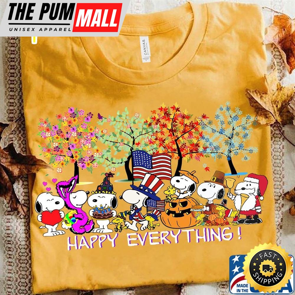 Peanuts Character Dog Happy Everything Shirt Gift For Thanksgiving Day Unisex
