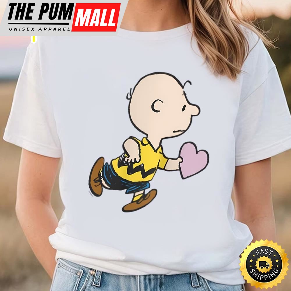 Peanuts Valentines Day Charlie Brown Heart T-Shirt