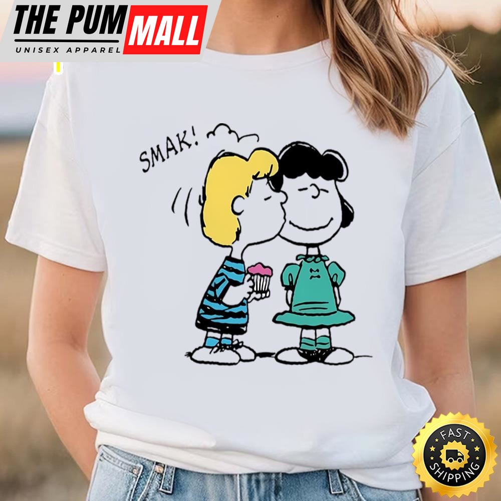 Peanuts Valentines Day Lucy And Schroeder Kiss Baby T-Shirt
