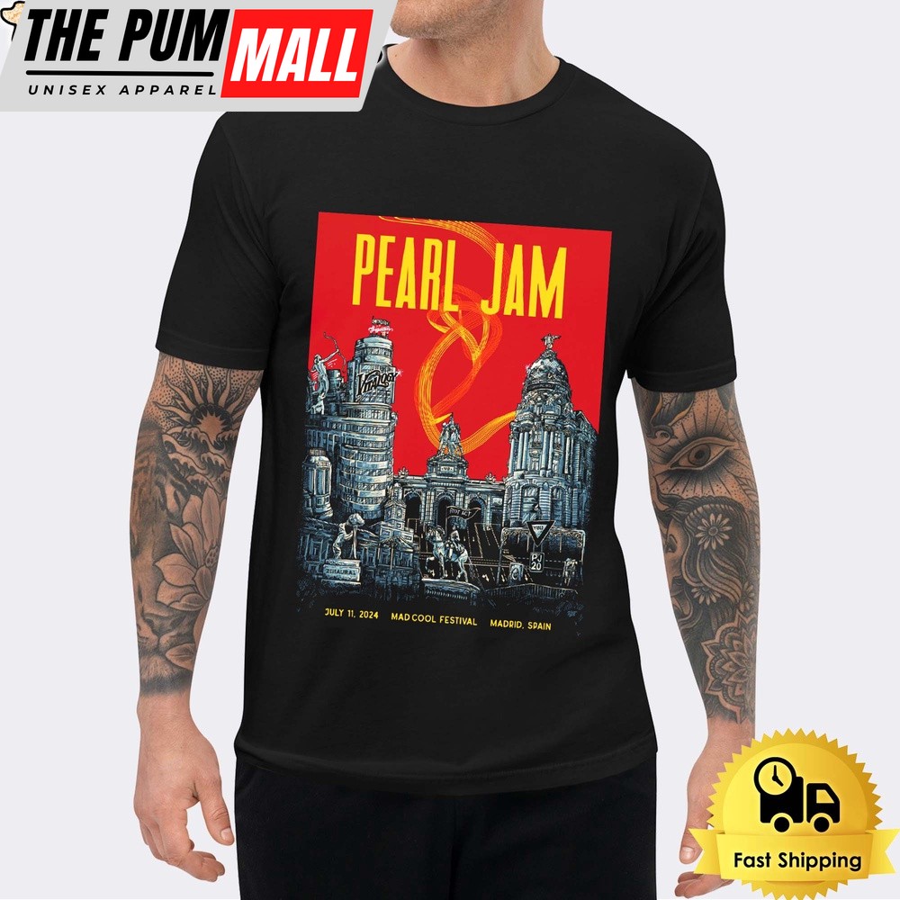 Pearl Jam Tour At Madcool Festival In Marrid Spain July 2024 Unisex T-Shirt