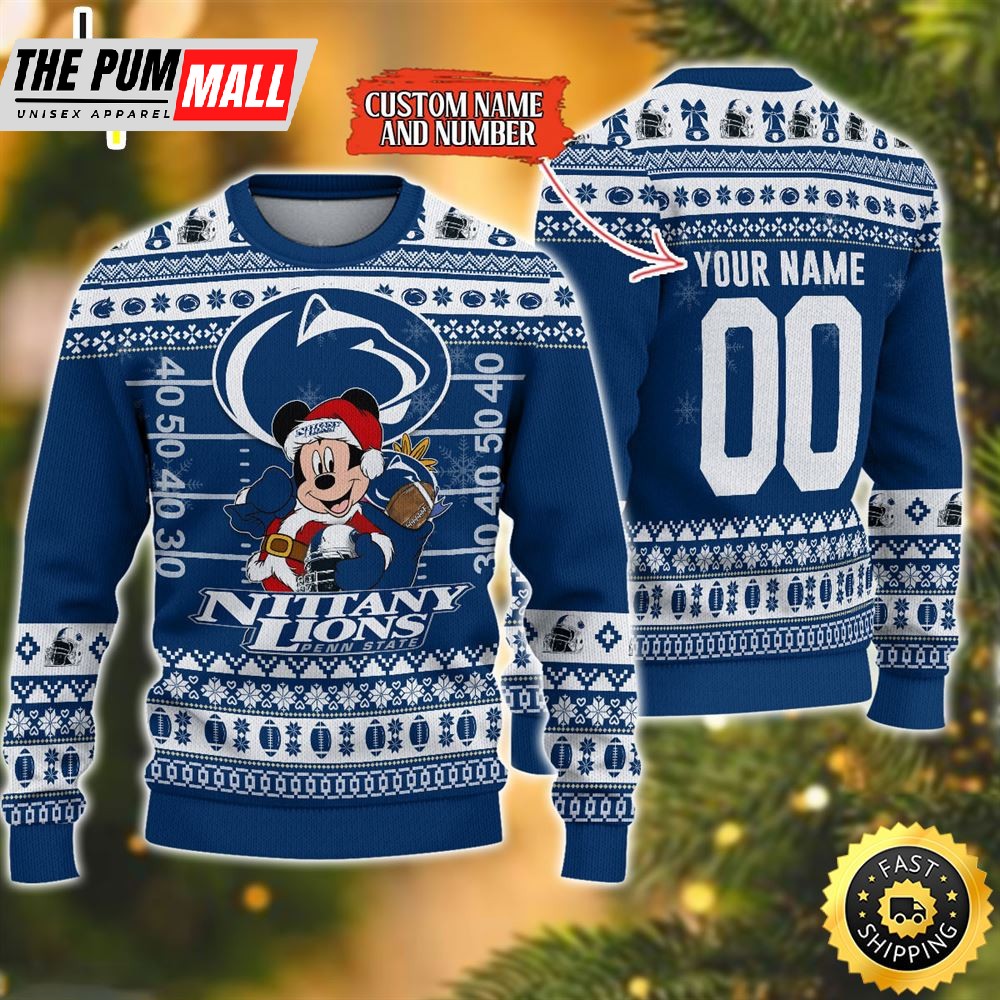Penn State Nittany Lions Mickey Ugly Christmas Sweater