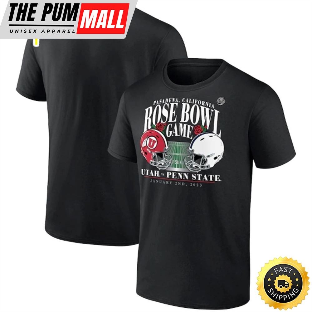 Penn State Nittany Lions vs. Utah Utes Branded 2025 Rose Bowl Matchup Old School Black T-shirt