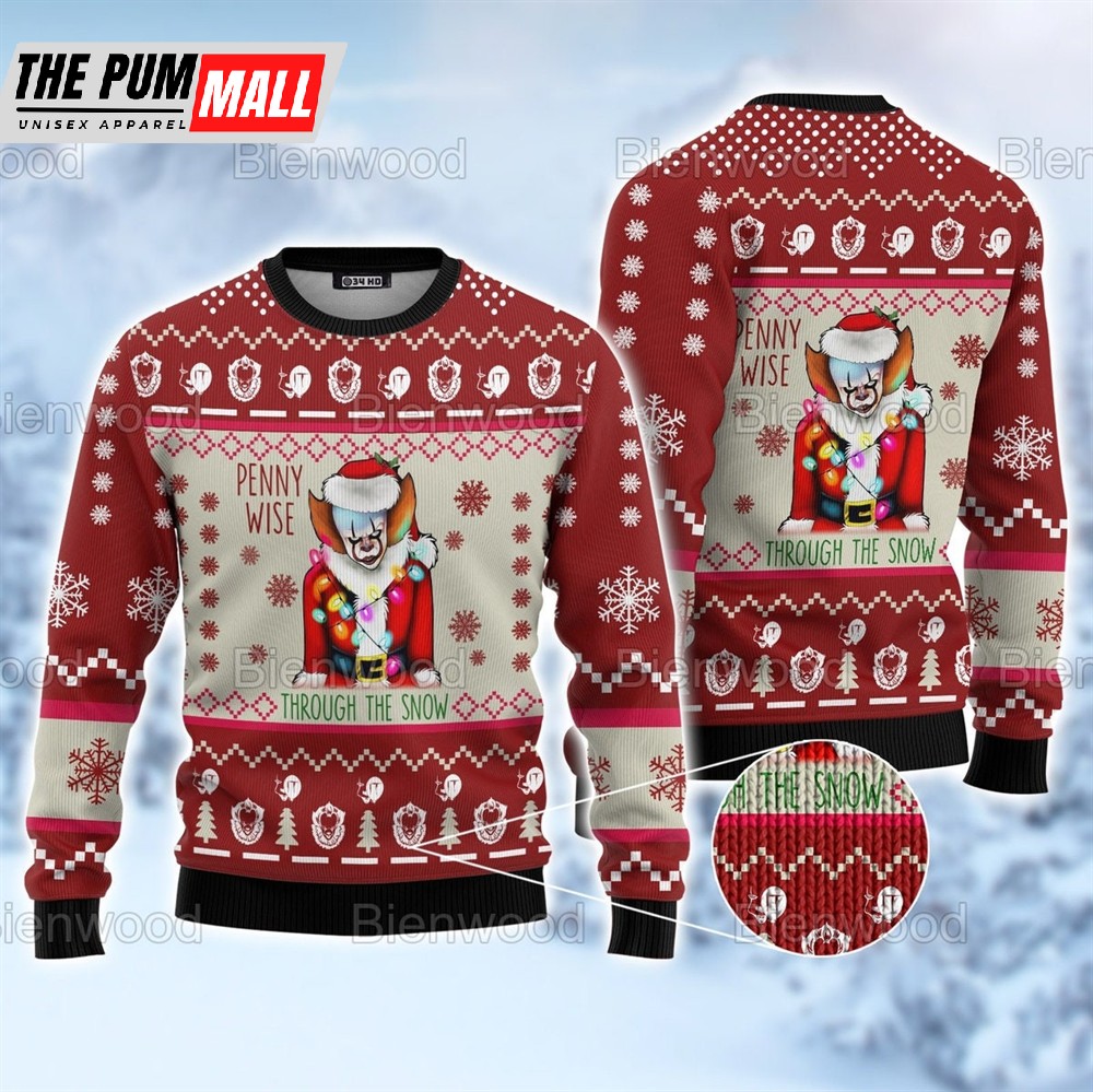 Pennywise Christmas Halloween 2025 Ugly Sweater