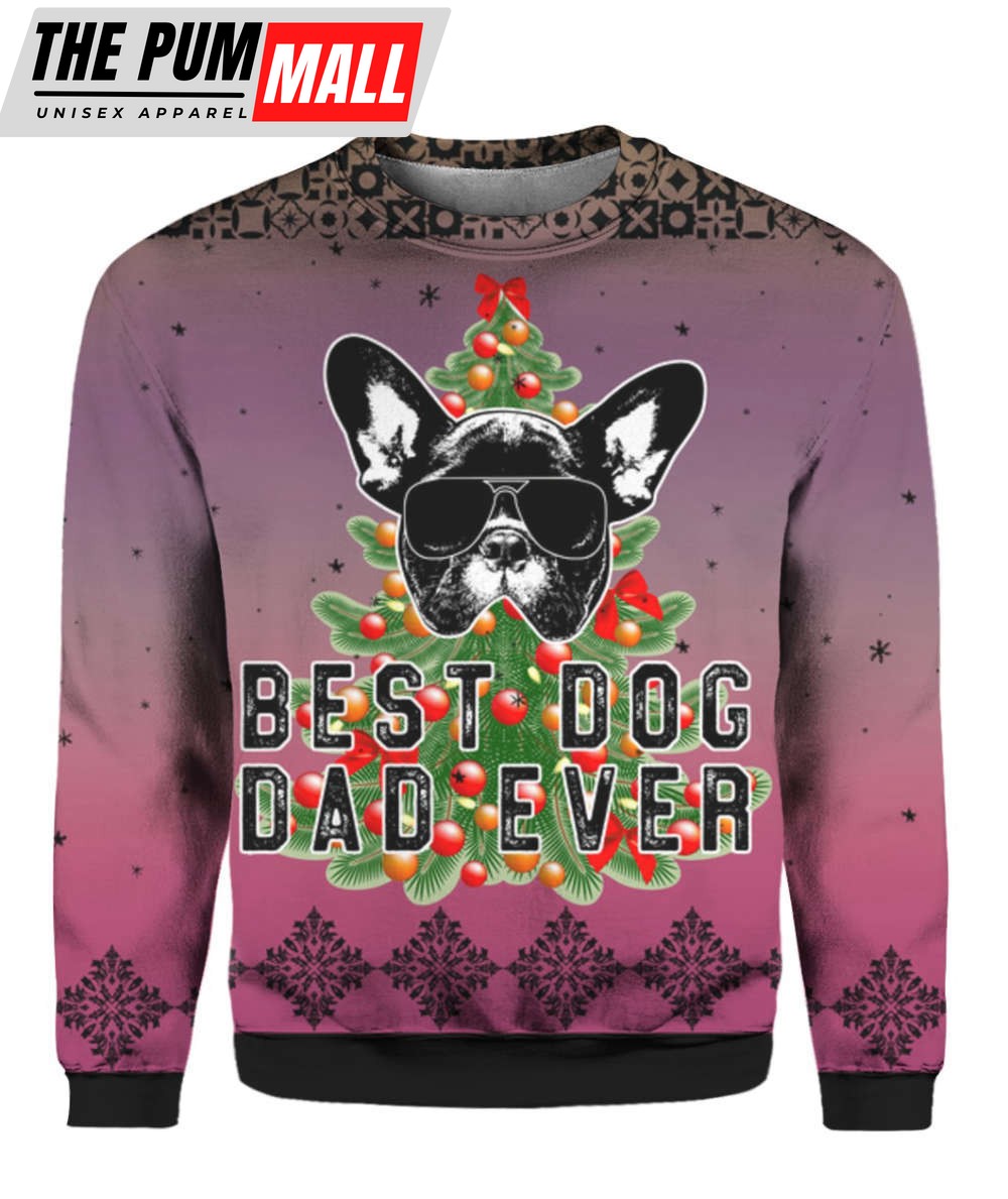 Perfect Gift: Best Dog Dad Ever 3D Ugly Christmas Sweater Hoodie